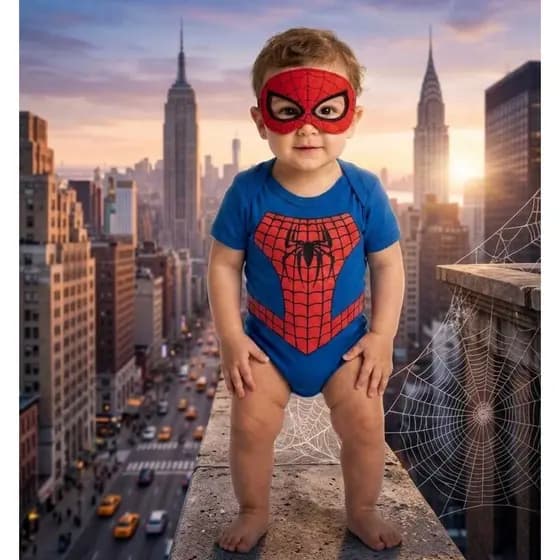 Body bebê homem aranha menino tematico mesversario