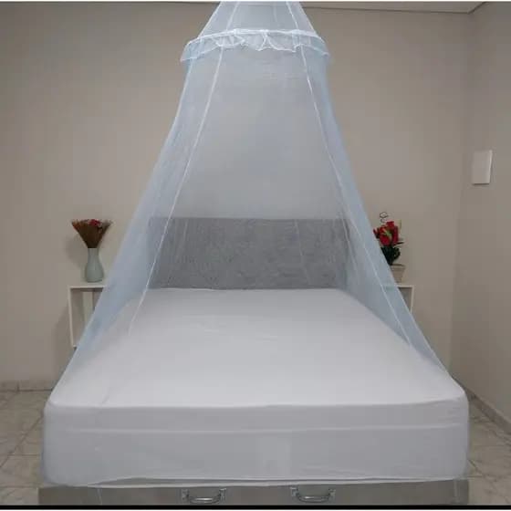 Mosquiteiro de Teto para Cama Renda volta mundo Para Cama de Queen -casal -solteiro Com Elástico