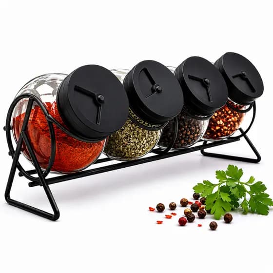 Kit 4 Pote Porta Temperos Condimentos De Vidro Cozinha 100ml