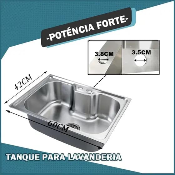 Cuba para cozinha Em Aço Inoxidável Com Acessórios 60/50cm