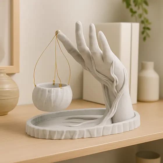 Vaso Decorativo Mão da Mãe Terra Grande 23x17cm | Ideal para Vazinho de Planta | Esotérico