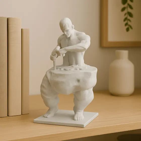 Escultura Transformação Corpo Saudável 19cm | Ideal para Nutricionista, Esteticista, Personal