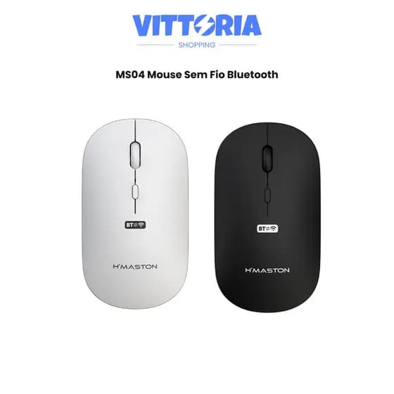 Mouse Sem Fio Bluetooth 2,4 Ghz Dpi1600 Mouse Wireless Ergonômico Silencioso MS04