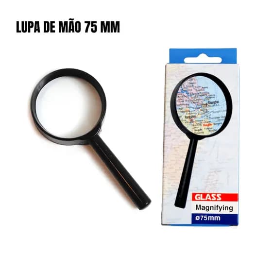 Lupa de Mão 75 mm - Ying Fa / Papelaria / Lupas / Lente / Material Escolar