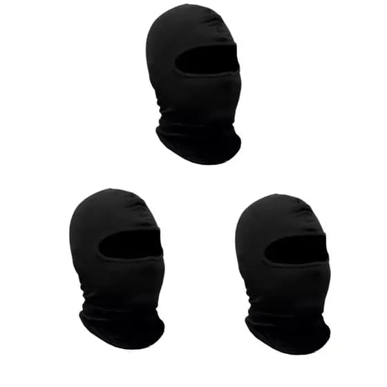 Kit Touca Bandana Ninja Balaclava Proteção Uv50+ Térmica Cor Preto