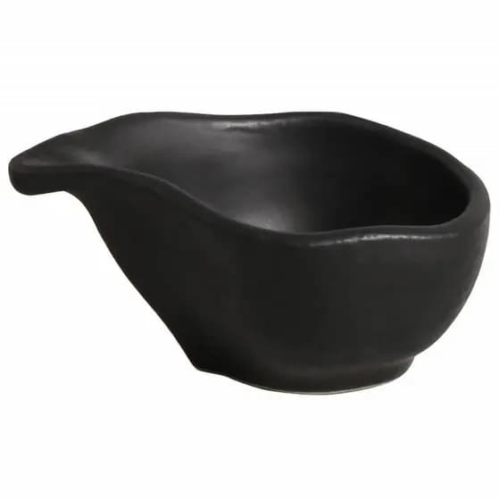 Molheira Cerâmica 40ml Orgânico Preto Matte 8x6cm Porto Brasil Molho Shoyu Caldas