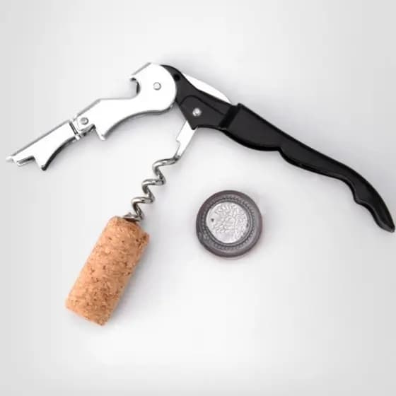 Abridor de Garrafas 12cm Simples Vinho Articulado Prático Metal Preto Saca Rolhas
