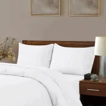 Jogo de Cama Queen com Bordado Inglês 4 Peças Toque de algodão