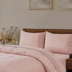 Jogo de Cama King com Bordado Inglês 4 Peças Toque de algodão