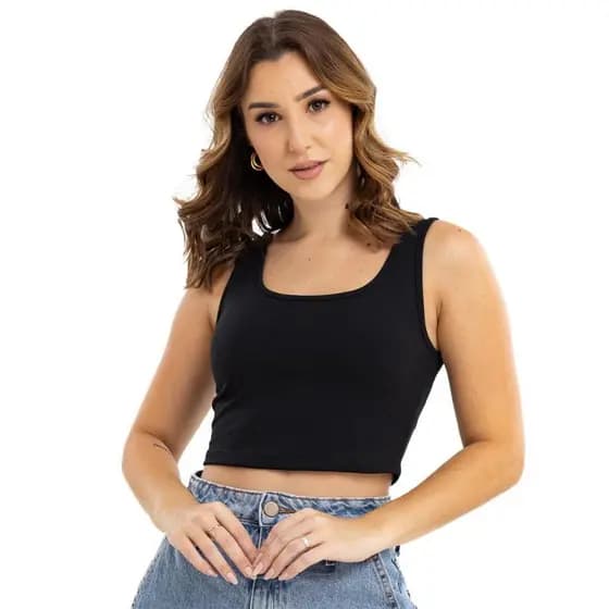 Regata Cropped Top Feminina Várias Cores