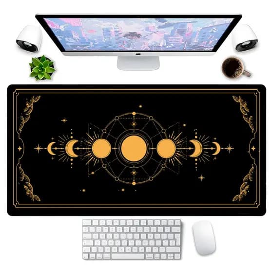 Mouse Pad Gamer Fases da Lua 70x35cm Estampado 1956