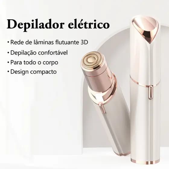 Depilador Elétrico em Formato de Batom, Indolor e Portátil para Rosto ,Touch Recarregável Remove Pelos Indesejados