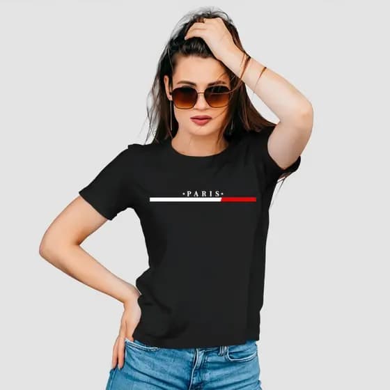 Camiseta Feminina Premium Paris Algodão