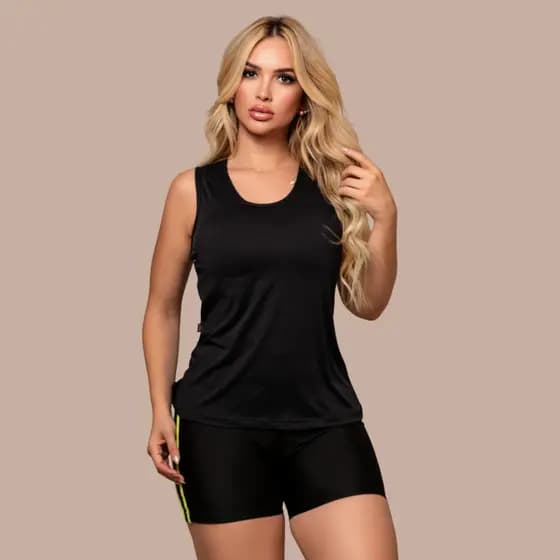 Regata Poliamida Feminina Dry Fit Para Academia Treinos Corrida Dia a Dia Tecido Premium Confortável Barra Reta