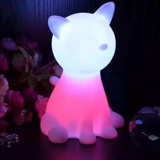 Luzes de decoração de Natal, luzes LED gatinho / boneco de neve / papai noel do abajur de cabeceira, luz de noite de LED