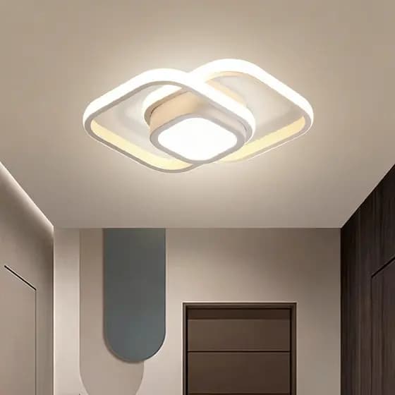 Plafon LED Sobrepor Luminária Teto Moderna 3 Tons Luz Lustre para Quarto, Sala, Escritório, Corredor e Cozinha
