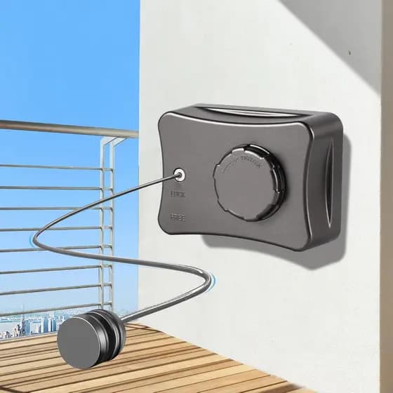 Linha De Lavanderia De Aço Inoxidável Varal Retrátil Ajustável Para Secagem De Roupas Internas E Externas Invisíve