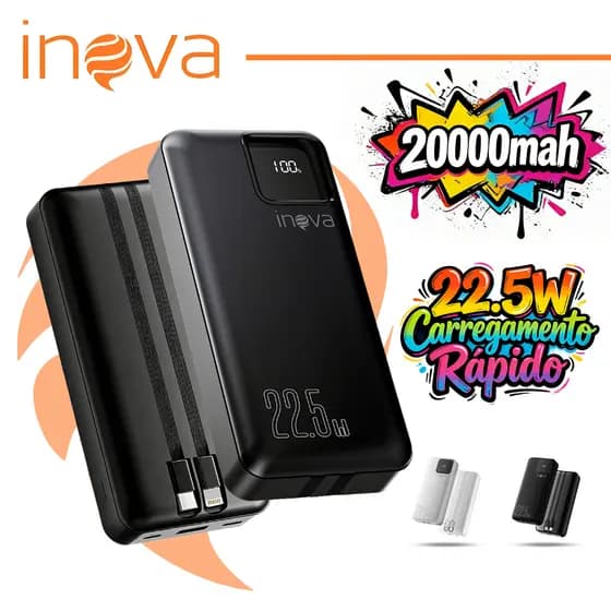 Inova carregador portátil 10000/20000mah Power Bank Turbo Com Tela LED Original tipo C para iphone