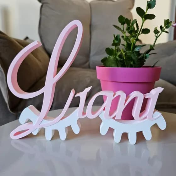 Letreiro Personalizado Nome e Cílios Lash Lifting Decoração Lash 3D