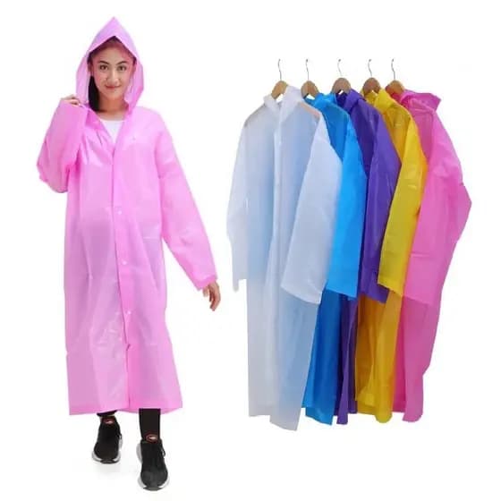 Capa de Chuva Infantil Juvenil Adolescente Com Capuz Ajustável Impermeável Unissex Liso
