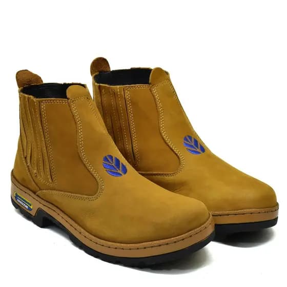 Botina Masculina Couro Nobuck Solado Borracha Resistente