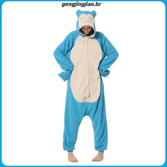 Kigurumi Adulto Animal Azul E Verde Snorlax Onesies Cartoon Cosplay Fantasia De halloween