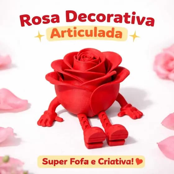 Rosa articulado, presente idel para dia das mães e para o dia dos namorados, minimalista e moderna.