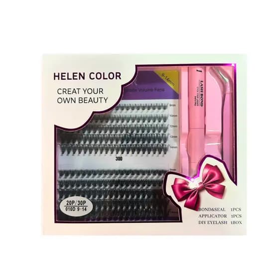 Kit extensão de cílios tufinho para iniciantes Helen Color