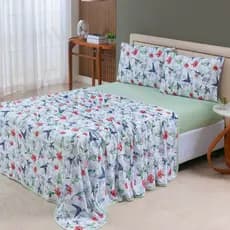 Jogo de Cama Lençol 04 Pçs de Malha 100% Algodão Fio Penteado 30/1 Solteiro,Casal Padrão,Queen e King