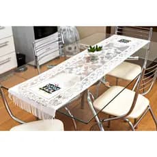 Caminho de Mesa de Renda Estampada e Lisa – Elegância e Praticidade