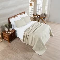 Kit Cobre Leito Colcha Arcos 200 Fios Dupla Face 3 Peças Colcha Super Soft Padrão Queen e King