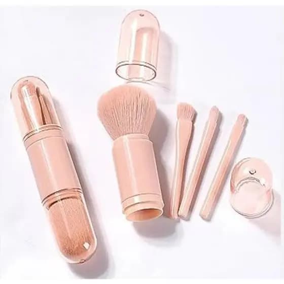 Conjunto De Pincéis De Maquiagem Retrátil 4 Em 1 Portátil / Mini Pincel De Blush E Sombra