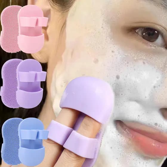 Escovas De Limpeza Facial-Mini Massagem Nos Dedos-Silicone , Flexível , Macio , Reutilizável-Escova Para Remoção De Crav