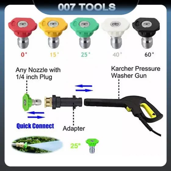 Adaptador Engate Rápido Lavadora Alta Pressão Karcher+bicos Alta qualidade