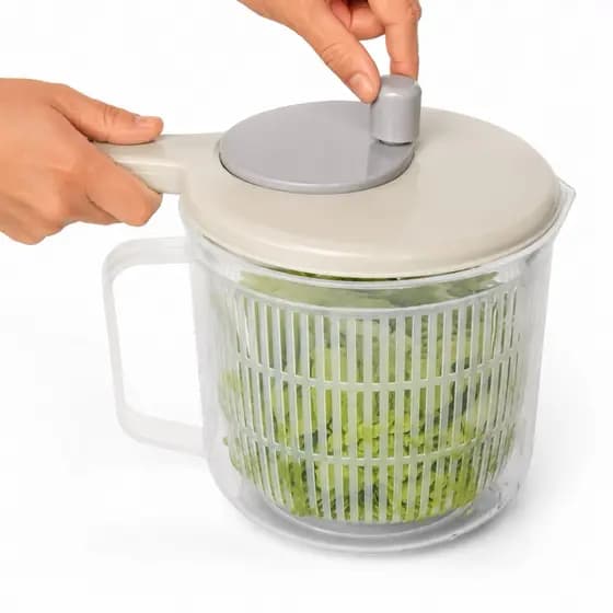 Seca Salada Manual 2,5L Centrífuga de Folhas para Alface Verduras e Legumes