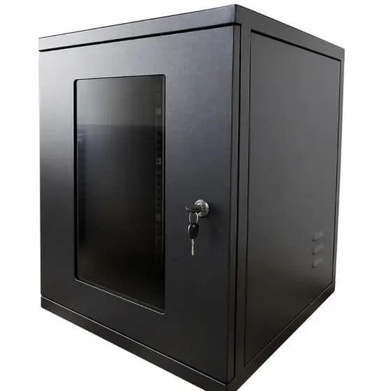 Mini Rack Padrão 19 12U x 470mm Preto com Visor Acrílico P/ Servidor Informática/TI Telecom CFTV DVR Intelbras