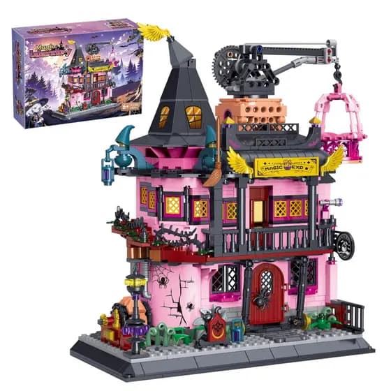 Conjunto de blocos de montar “Casinha Mágica da Bruxinha” 1022 peças de 3,6 mm