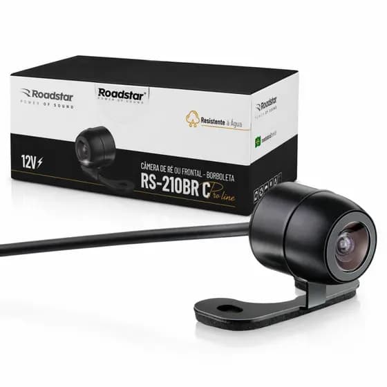 Câmera de Ré ou Frontal Roadstar RS-201BR 12v 5 Metros Cabo Linha Fixa Auxiliadora Estacionamento