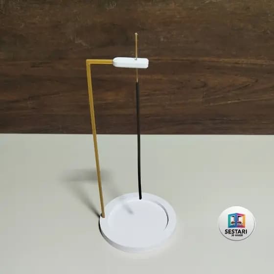 incensário invertido branco e dourado, decoração incenso.