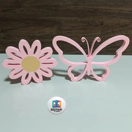Flor e Borboleta kit exclusivo Feito em 3D Decoração Para Quarto Infantil