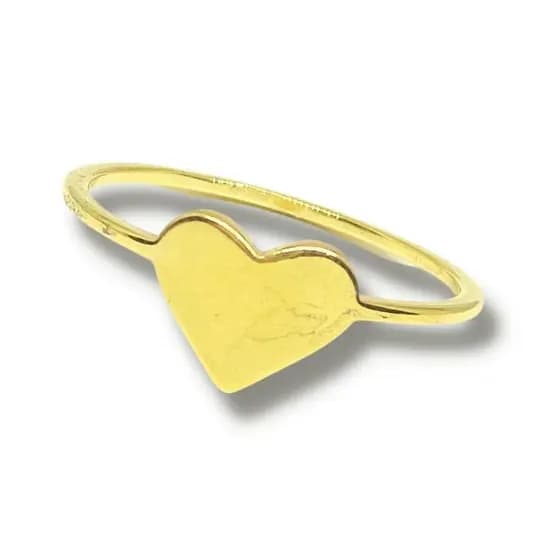 Anel Feminino Coração Dourado 1mm (A-198)