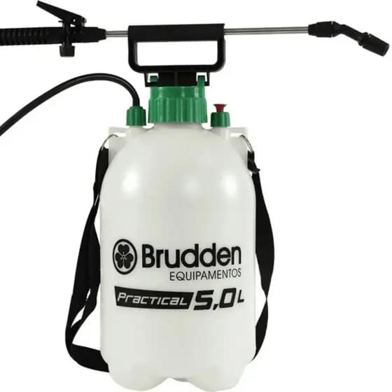 Pulverizador De Pressão Manual Practical 5 Litros Brudden Cor BrancoPulverizador De Pressão Manual Practical 5 Litros Br
