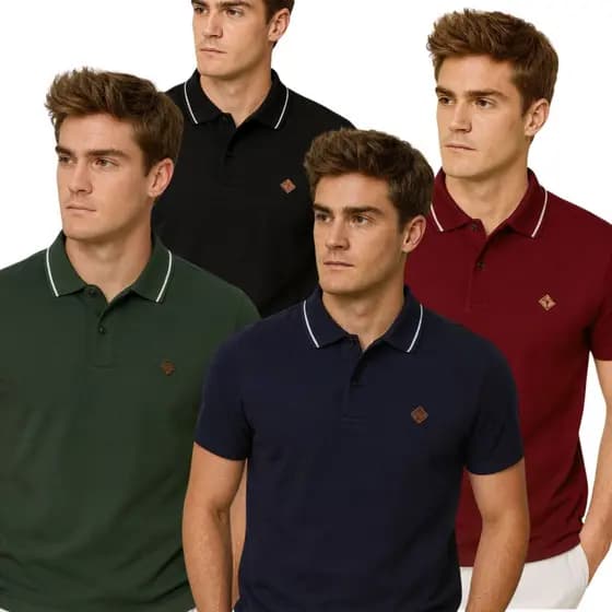 Kit 4 Camisetas Masculinas Algodão Gola Polo Casual Cores Variadas Qualidade Moderna