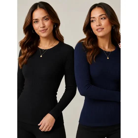 Blusa Segunda Pele Manga Longa Feminina Ribana Básica Lisa Confortável Justa Slim Base Look Academia