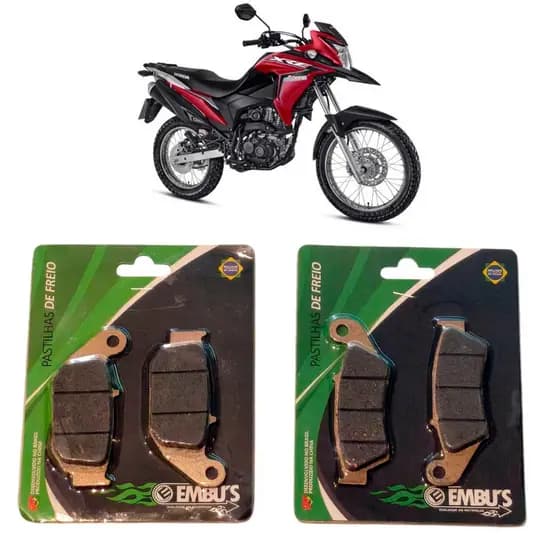 Kit Pastilha Freio Honda Xre 190 2016 2017 2018 2019 2020 2021 2022 2023 (Dianteira + Traseira)