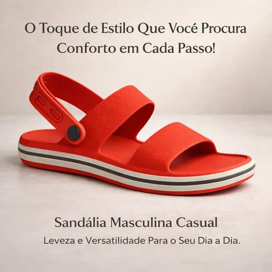 Sandália Masculina – Ideal Para Uso Prolongado e Conforto Máximo