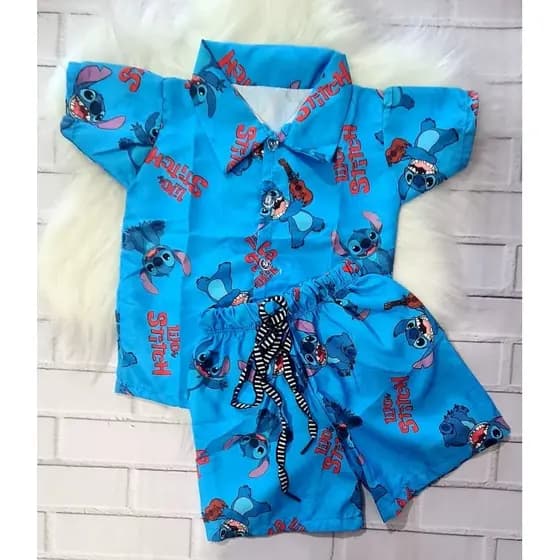 Conjunto Mauricinho Lilo e Stitch Menino Infantil Temático