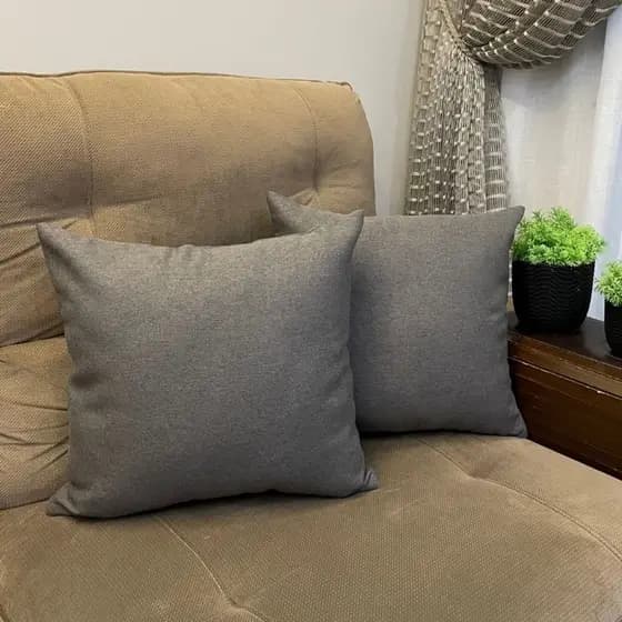 Kit 2 Capas de Almofada 45x45 Linho Sintético Zíper Invisível Conforto Premium Luxo