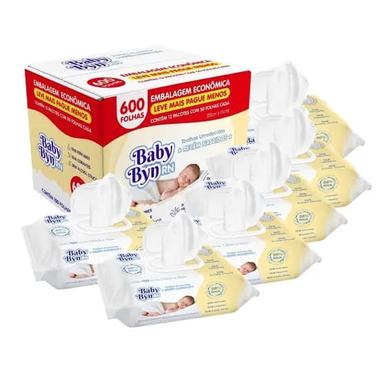 Toalha Umedecida Baby Byn RN 600 Folhas (6undX100fls)