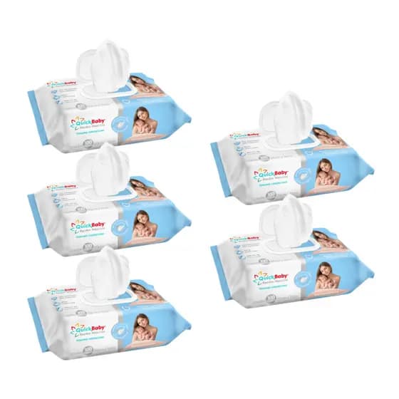Toalha Umedecida Quick Baby RN Dermocalmante 500 Folhas (5undX100fls)